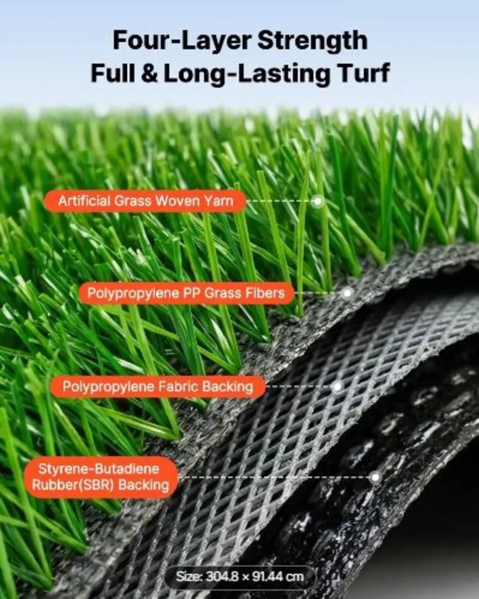 Artificial Grass, 304.8 x 91.44 cm Fake Grass - Image 4