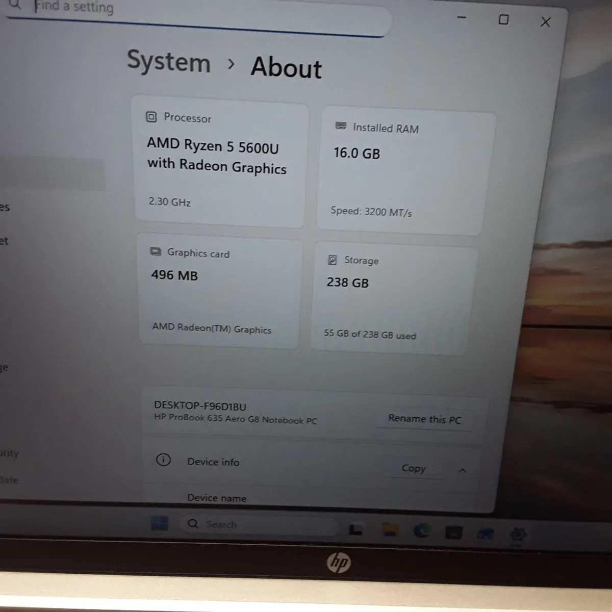 HP ProBook 635 Aero G8 | AMD Ryzen 5 5600U | 16GB - Image 3