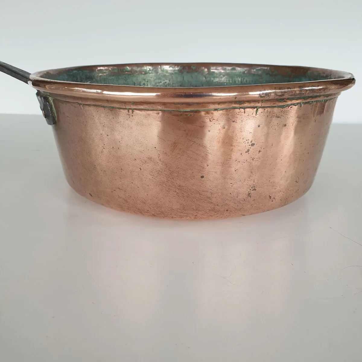 Copper saucepan large diameter 28 cm antique - Image 2