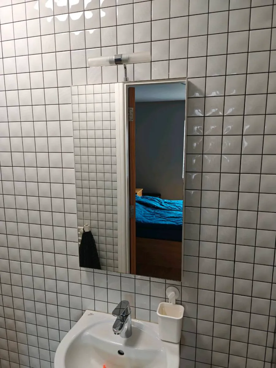 Illuminated Bathroom Wall Mirror with Integrated L - Image 4