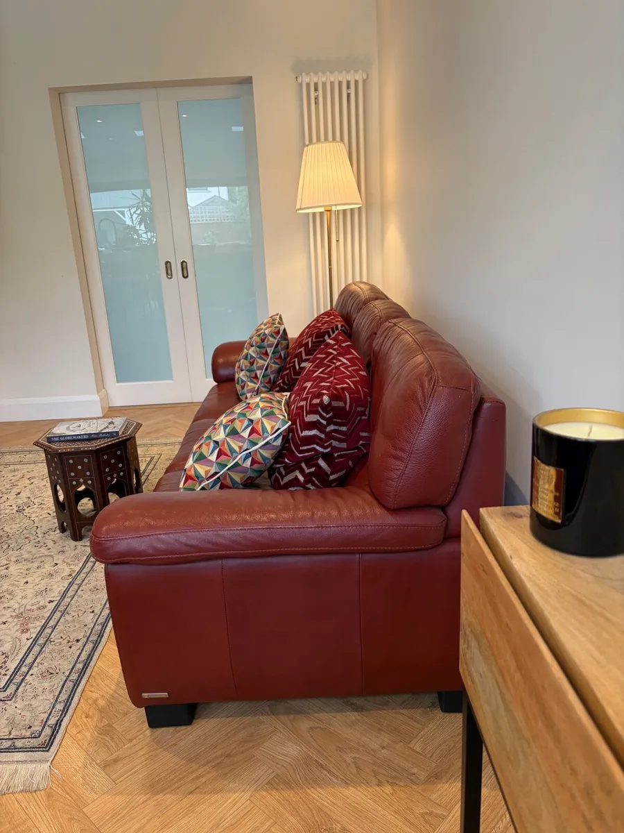 Sofa leather 3 seater - Image 2