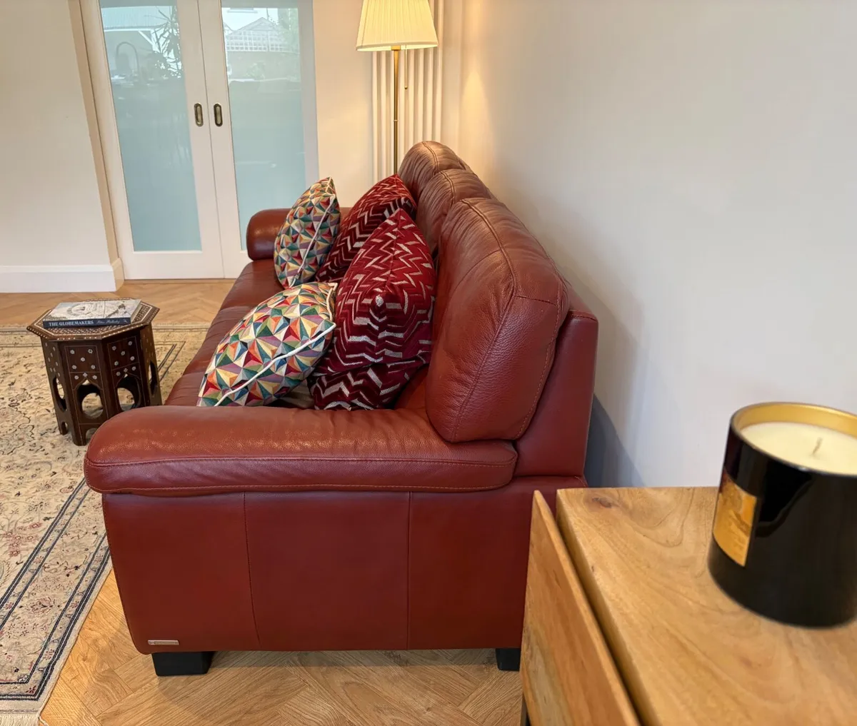 Sofa leather 3 seater - Image 1