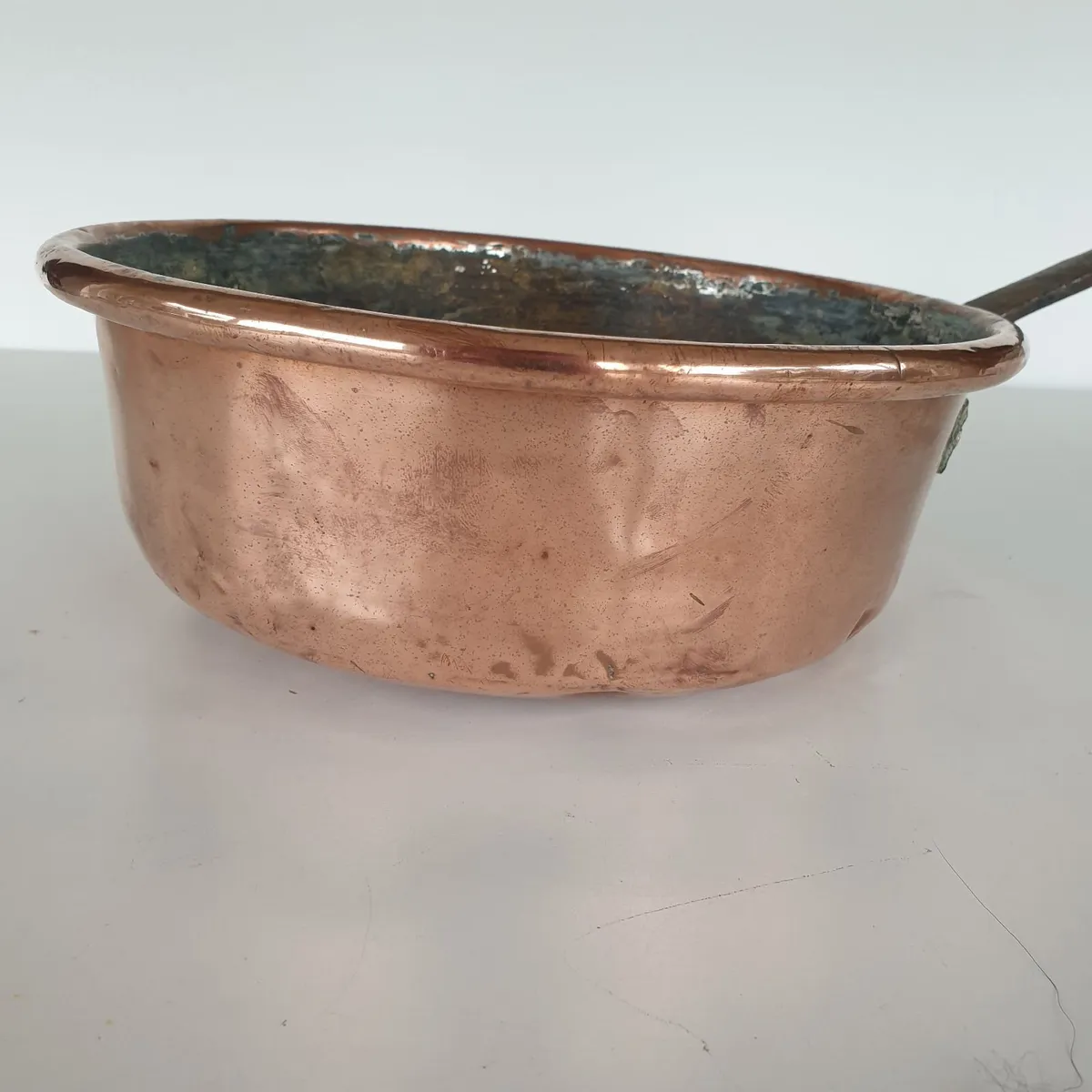 Copper pan French with forged iron handle - Image 4