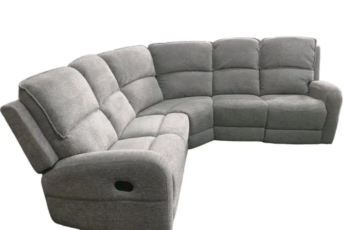 Paris Beige & Grey Fabric Recliner Sofa - Image 4
