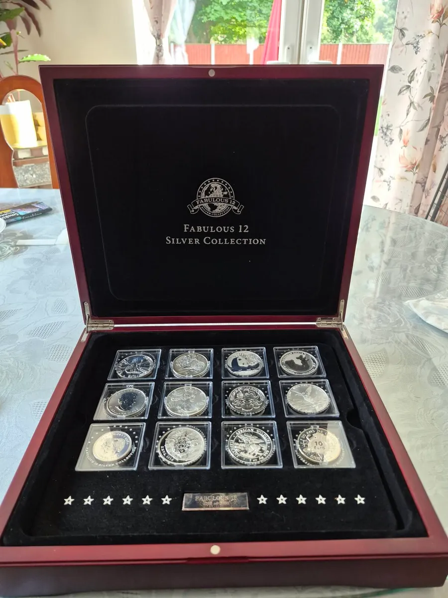 Fabulous 12 silver coin collection in box - Image 2