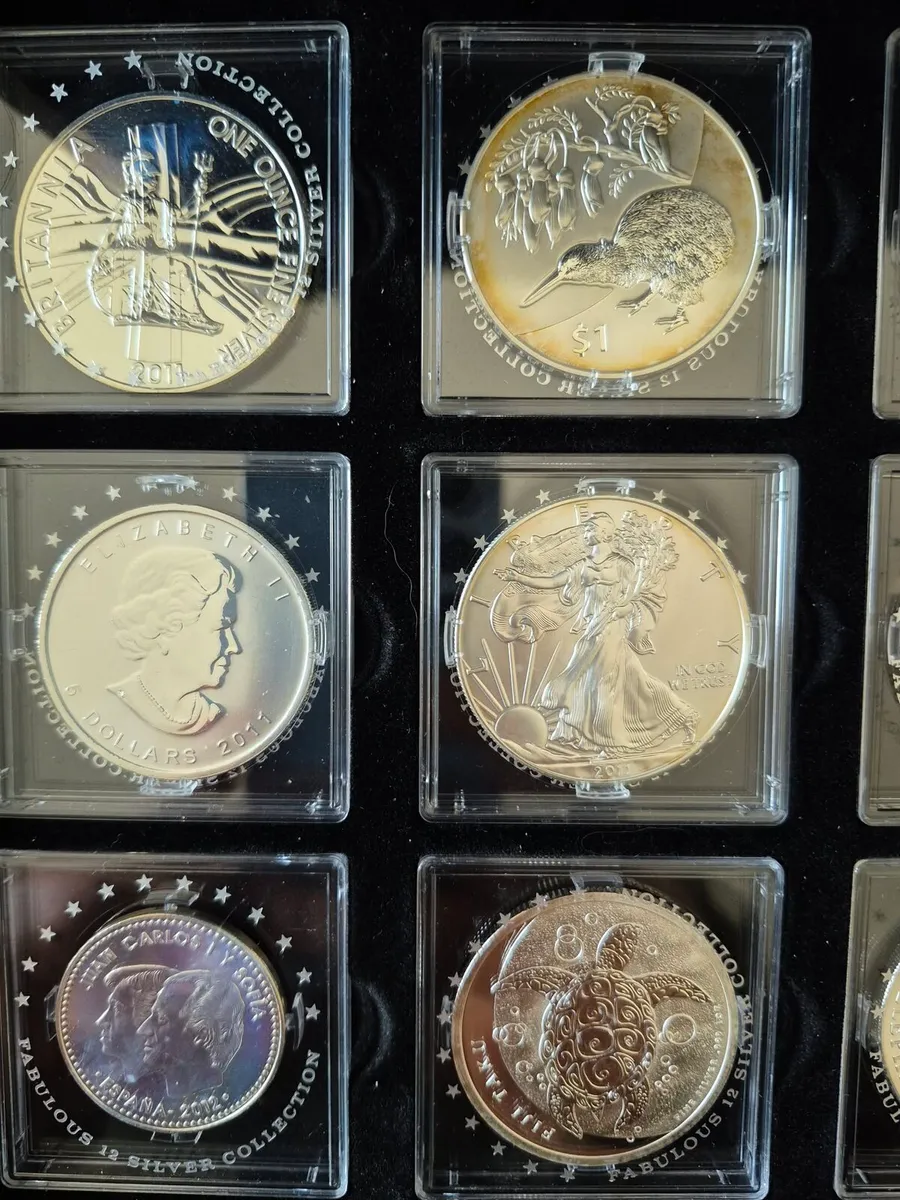Fabulous 12 silver coin collection in box - Image 4