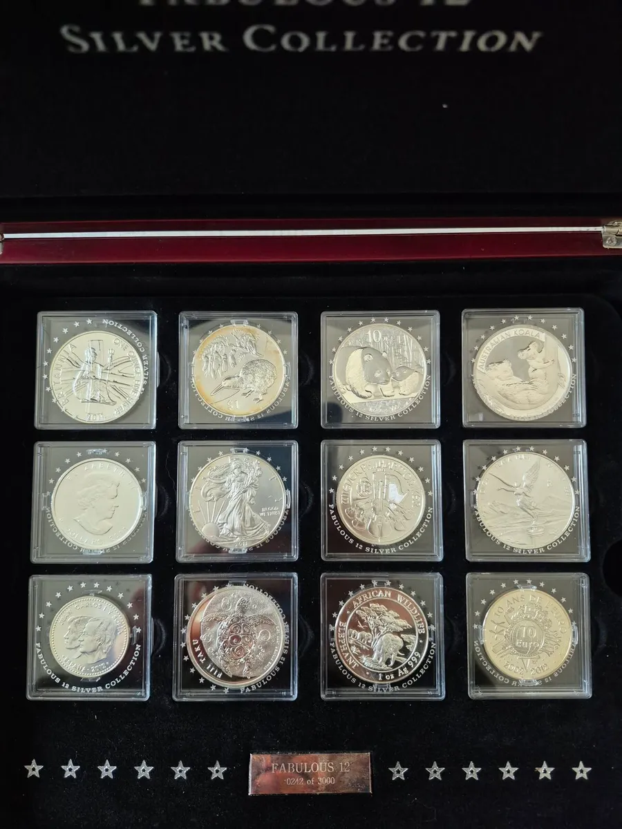 Fabulous 12 silver coin collection in box - Image 3