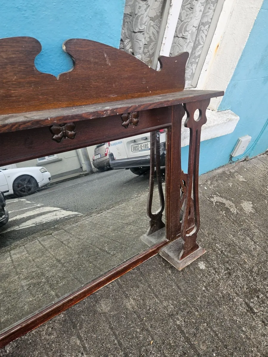 Vintage Antique Overmantle Mirror - Image 4