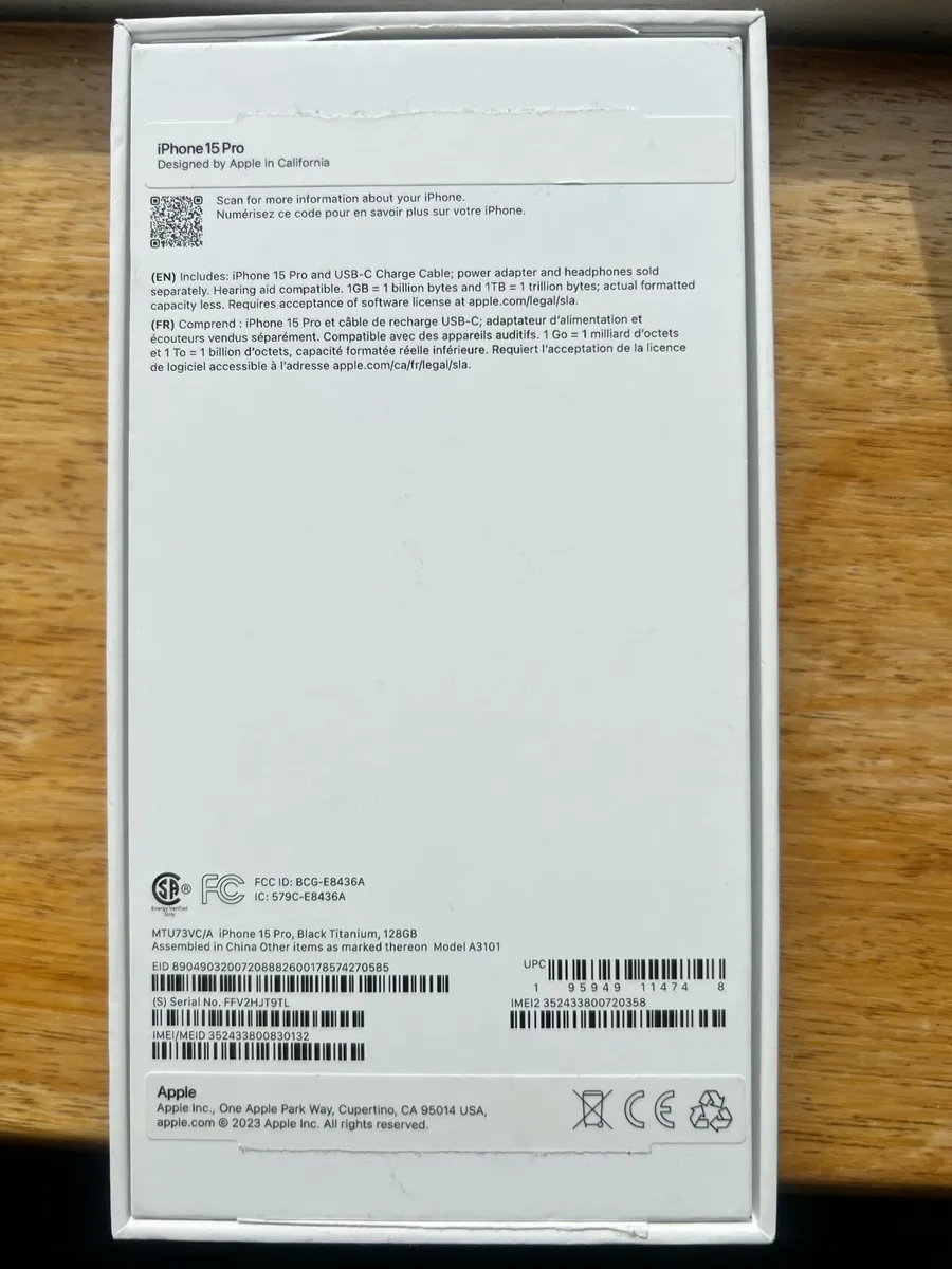 Apple IPhone 15 Pro 128GB Black Titanium -Unlocked - Image 3