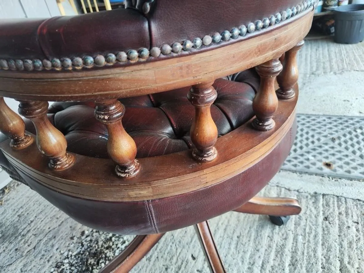 Vintage Leather Captains Chair - Image 4