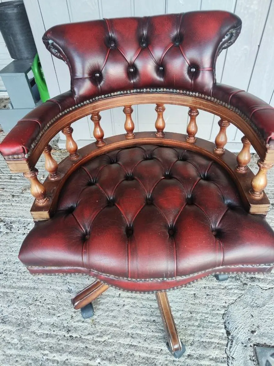 Vintage Leather Captains Chair - Image 1
