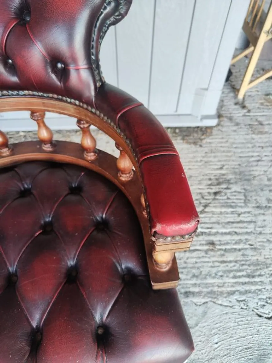 Vintage Leather Captains Chair - Image 2