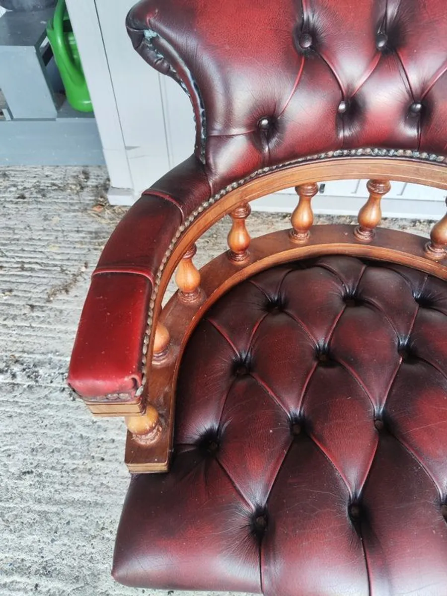 Vintage Leather Captains Chair - Image 3