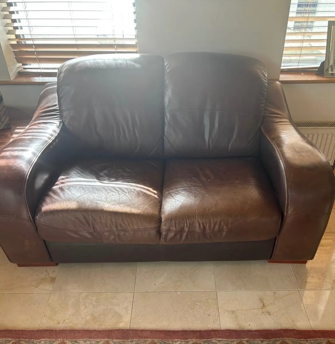 2 Seater Leather Sofa - Image 3