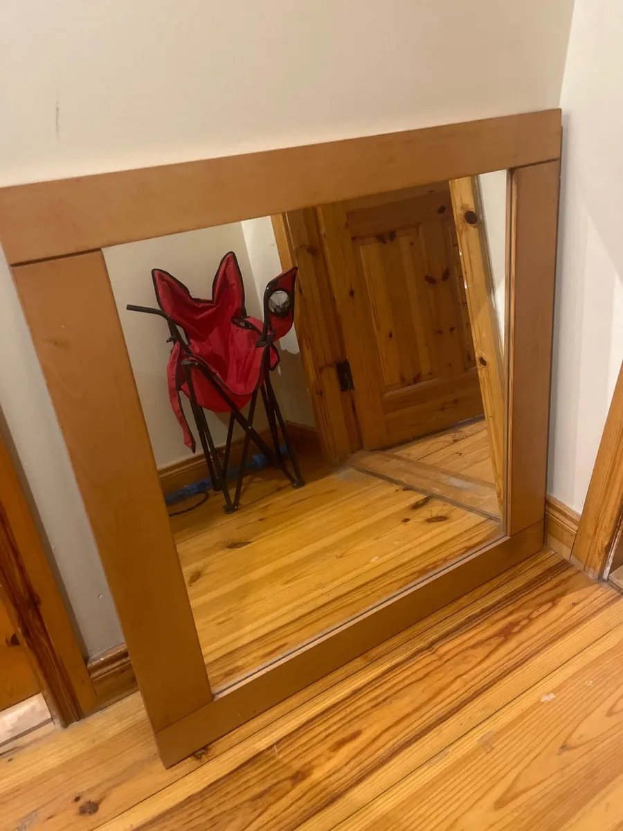 Brown wooden mirror - Image 1
