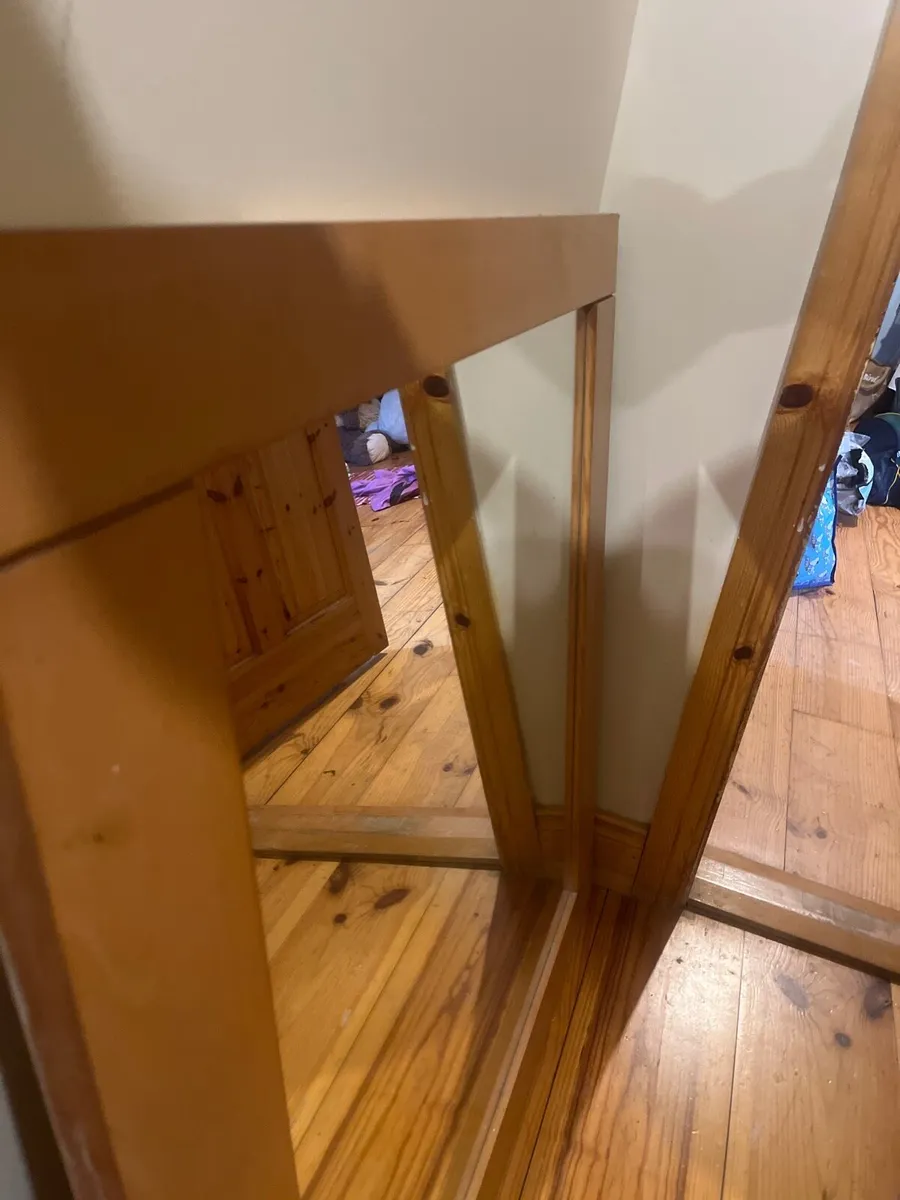 Brown wooden mirror - Image 3