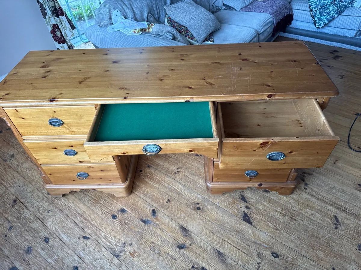 Vintage solid pine desk - Image 2