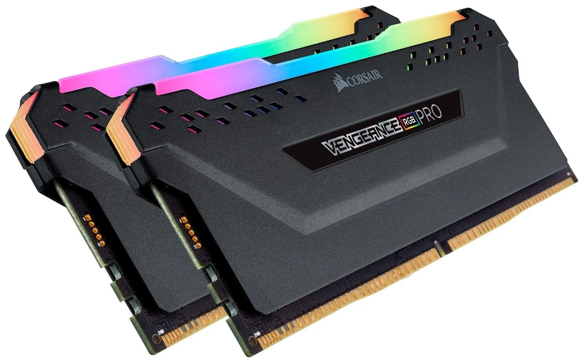 RGB LED Illuminated Memory Kit - Black DDR4 . - Image 1