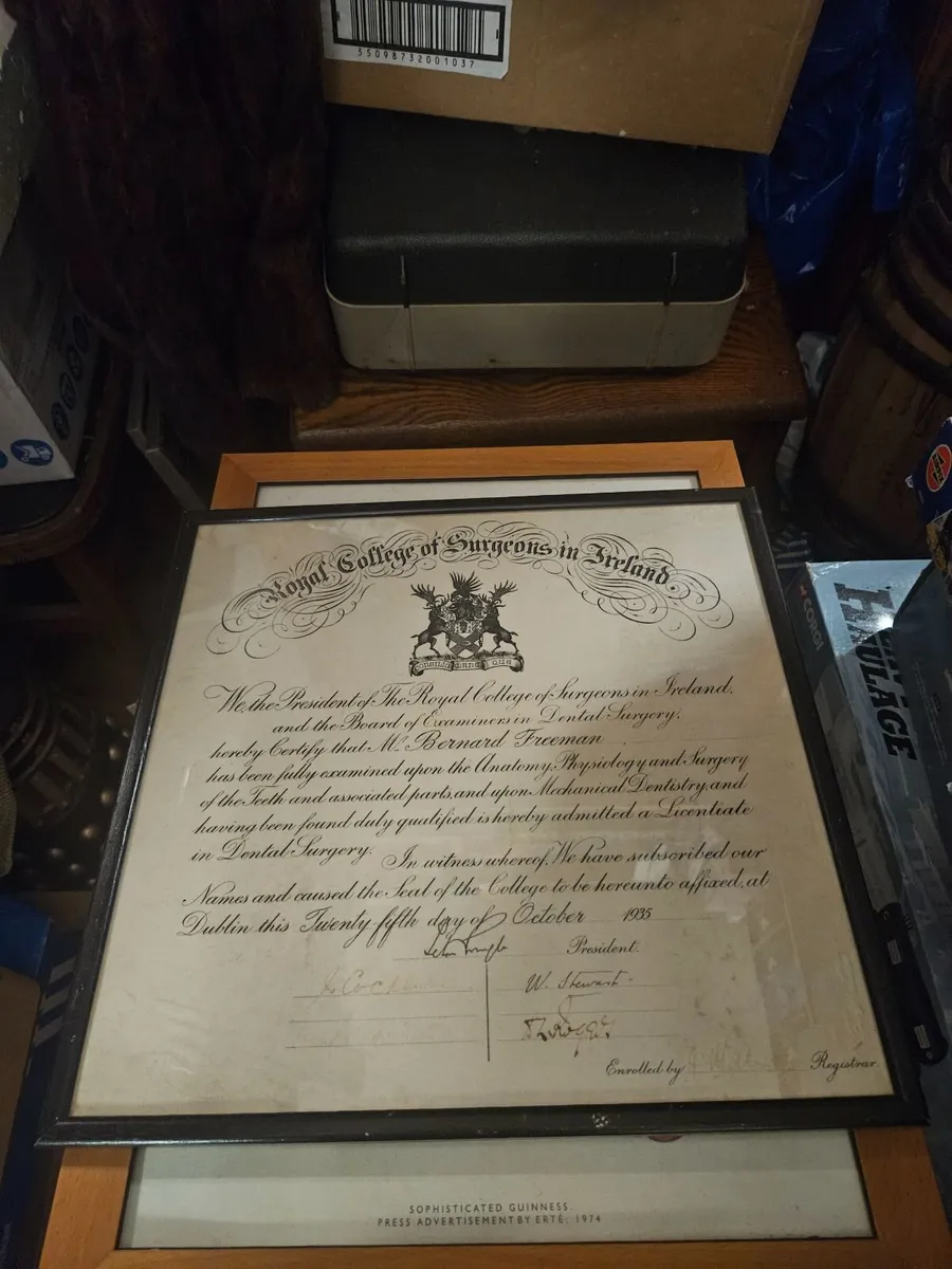 Vintage Royal College of Surgeons of Ireland Certi - Image 1