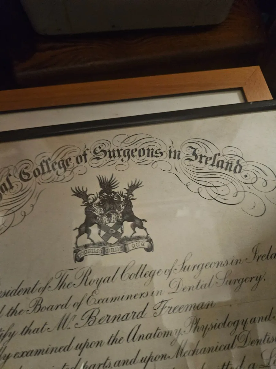 Vintage Royal College of Surgeons of Ireland Certi - Image 3