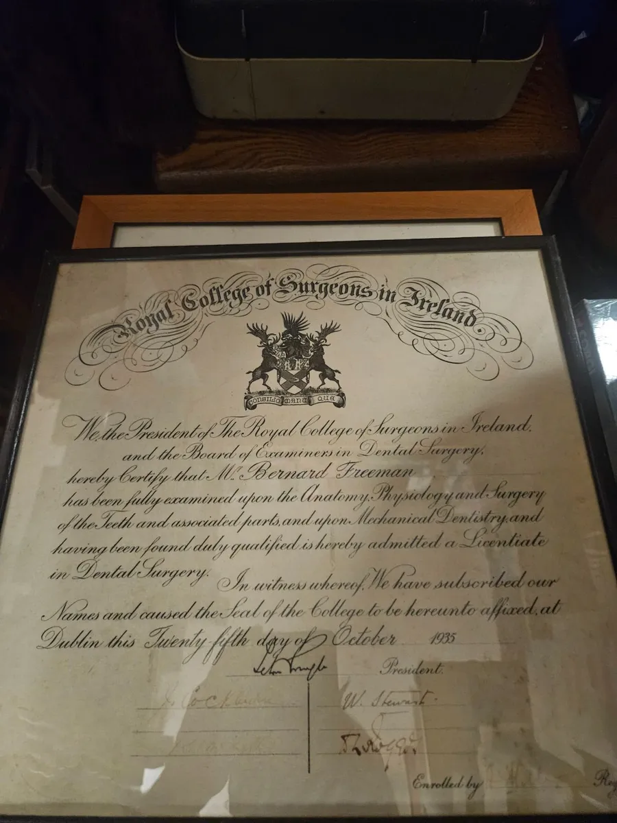 Vintage Royal College of Surgeons of Ireland Certi - Image 2