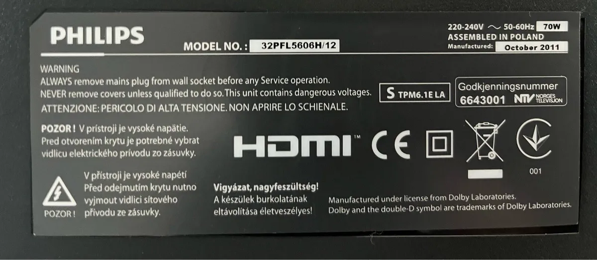 32" Philips LED HD TV 32PFL5606H/12 - Image 3