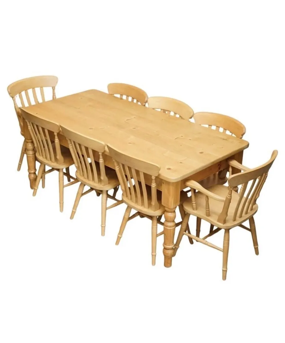 Country pine 8 seater table - Image 1