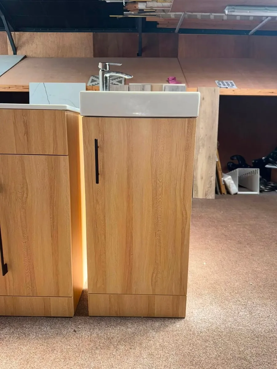 Clearance Cloakroom Oak Vanity Unit & Sink