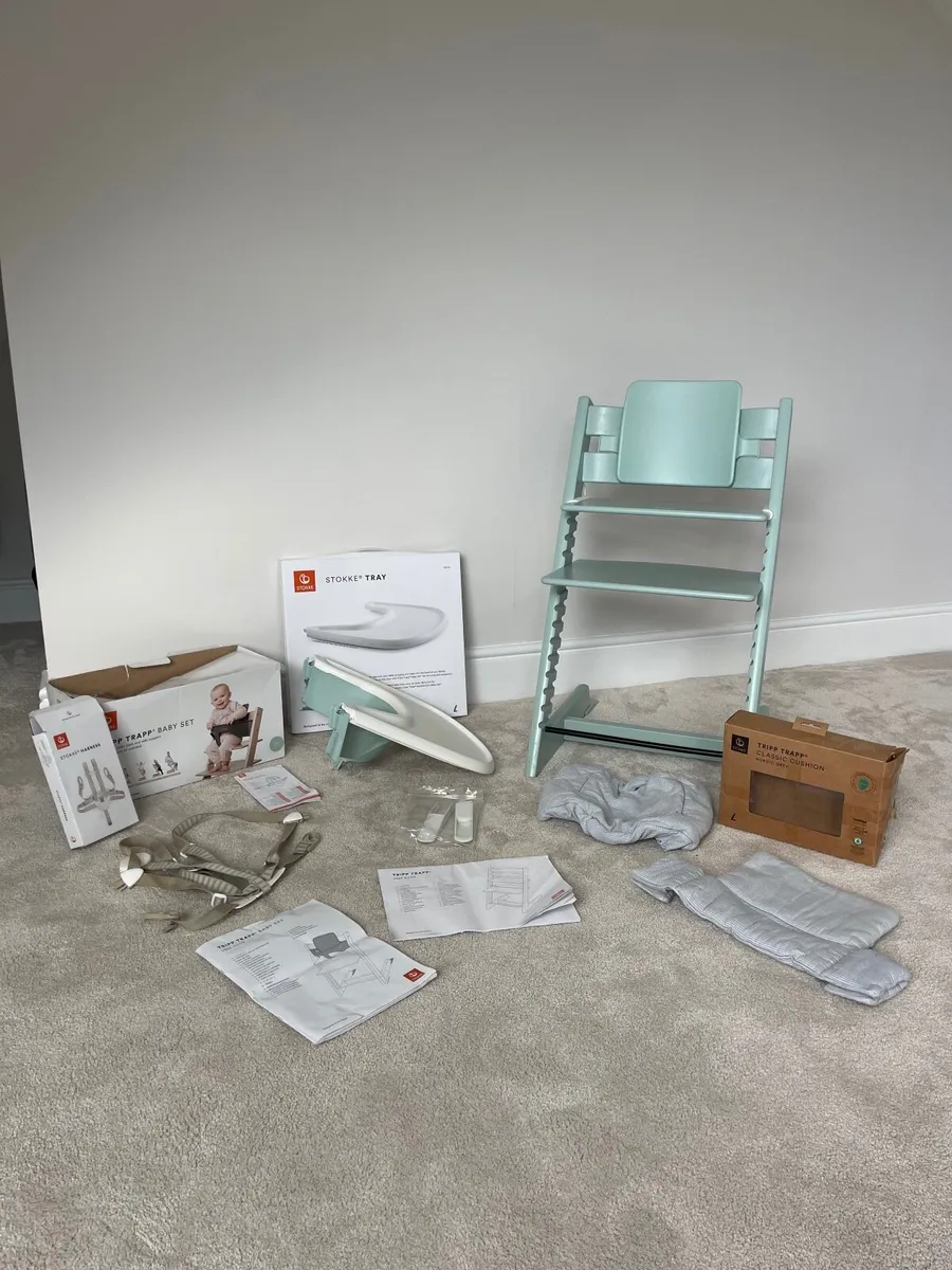 Stokke Tripp Trapp High Chair with Tray & Cushion - Image 1