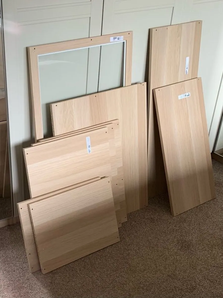 Ikea light oak pax shelves, drawers, hangers - Image 1