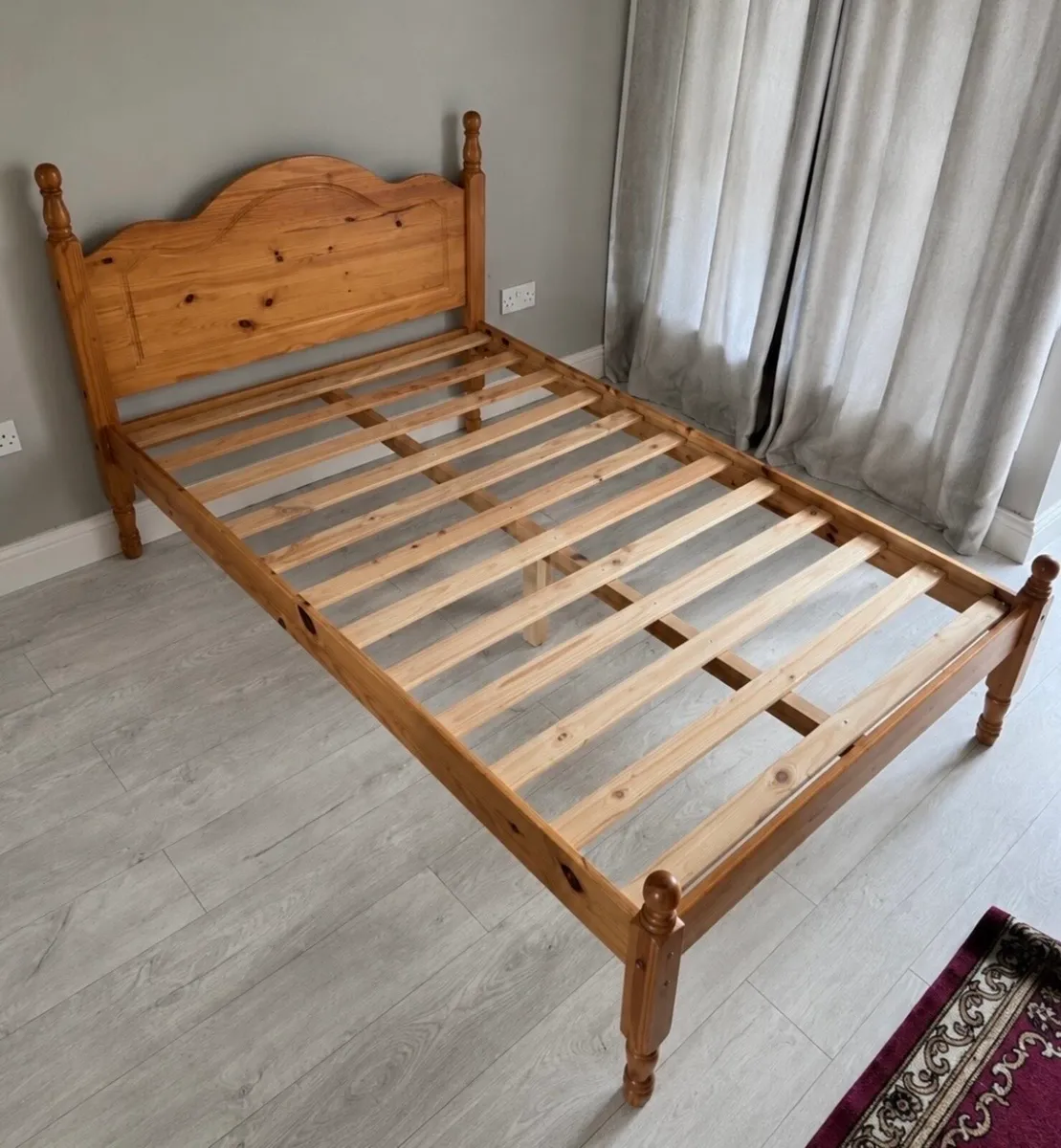 As New - Very Solid 4Ft Small Double Wooden Bed - Image 2