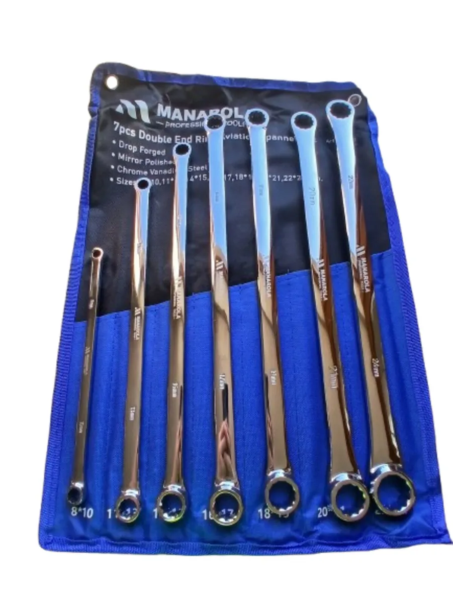 MANAROLA 7PC DOUBLE-END RING AVIATION SPANNER SET - Image 2