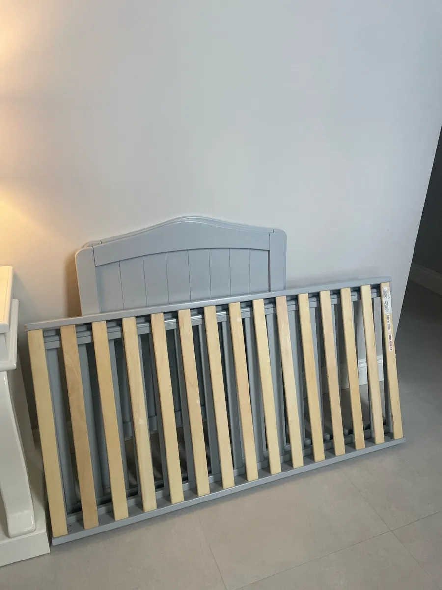 Nested Sorrento Cot Bed Grey & Mini Uni Mattress - Image 1