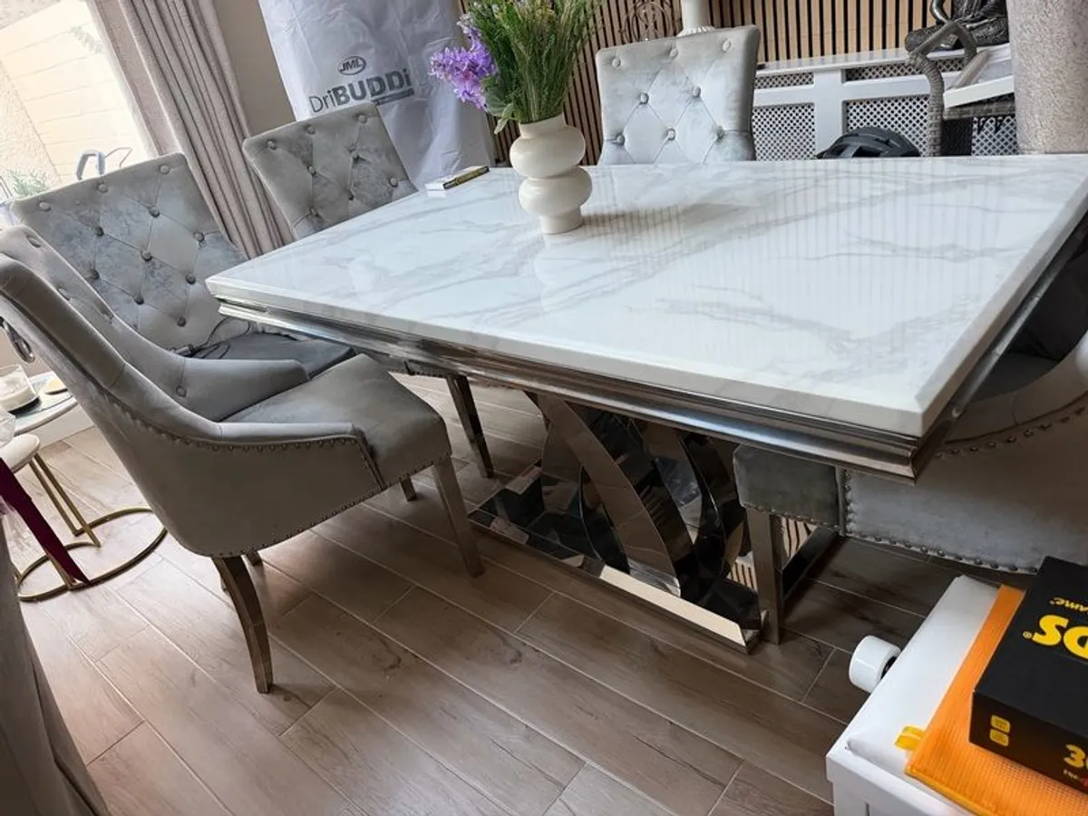 Marble Table and 6 chairs - Image 1