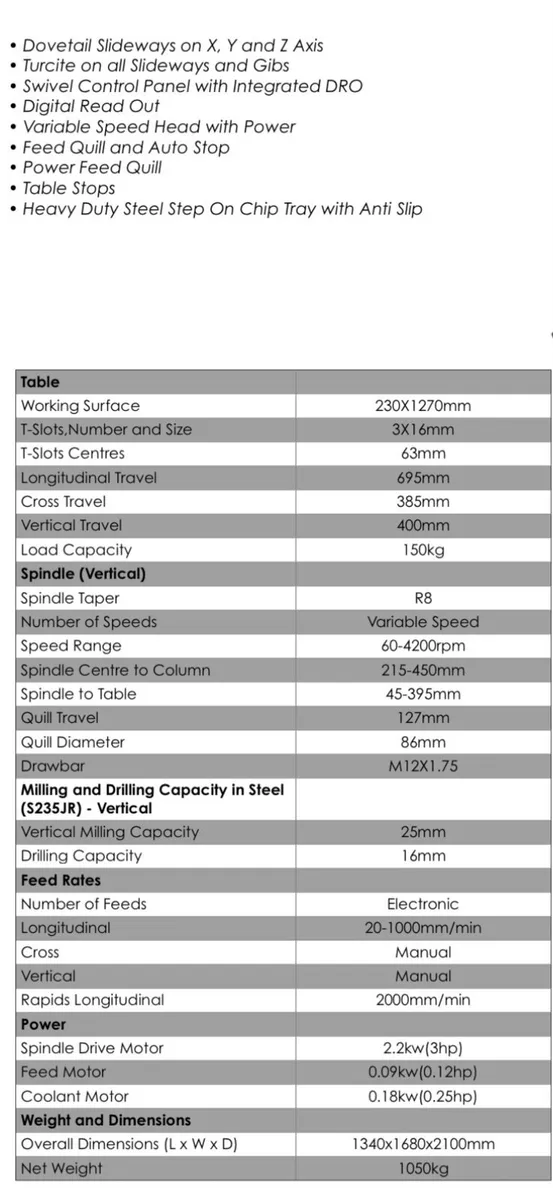 New Chester milling machine - Image 3