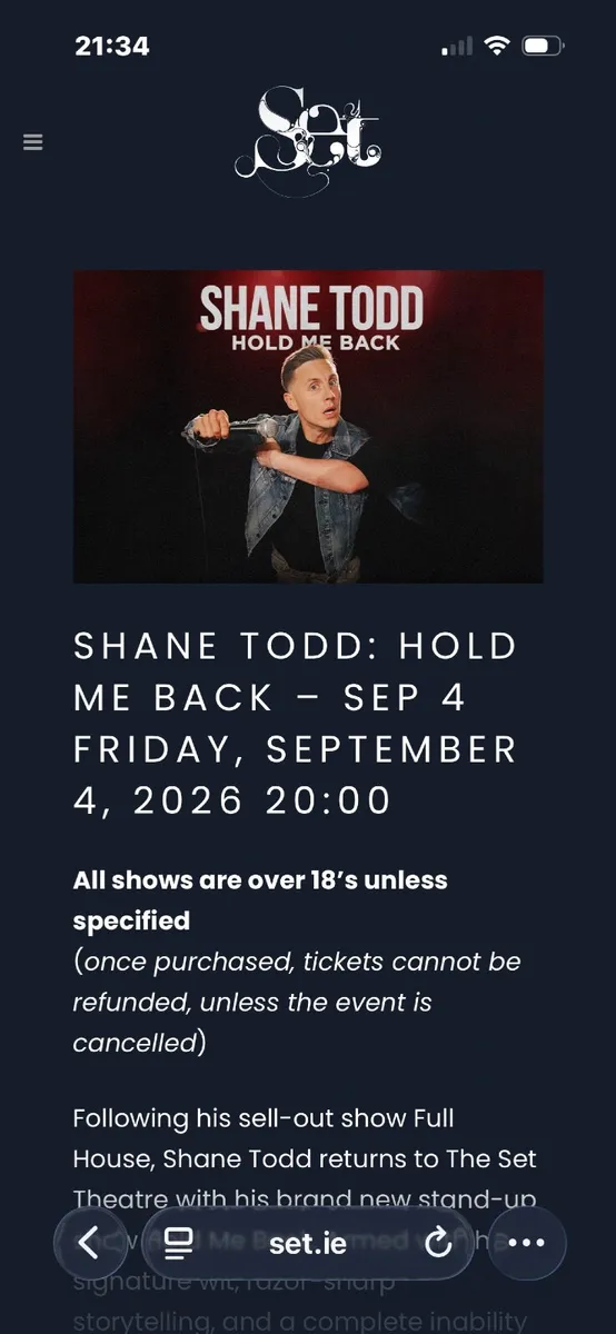 Shane Todd Tickets Sept 4th