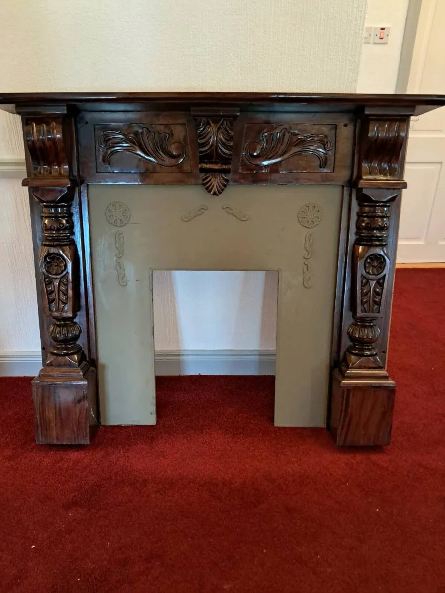 Fire place surround with matching mirror - Image 1