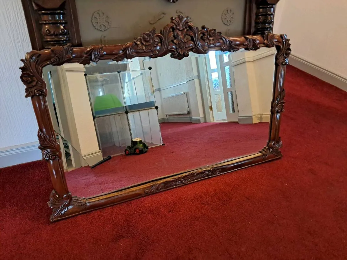 Fire place surround with matching mirror - Image 2