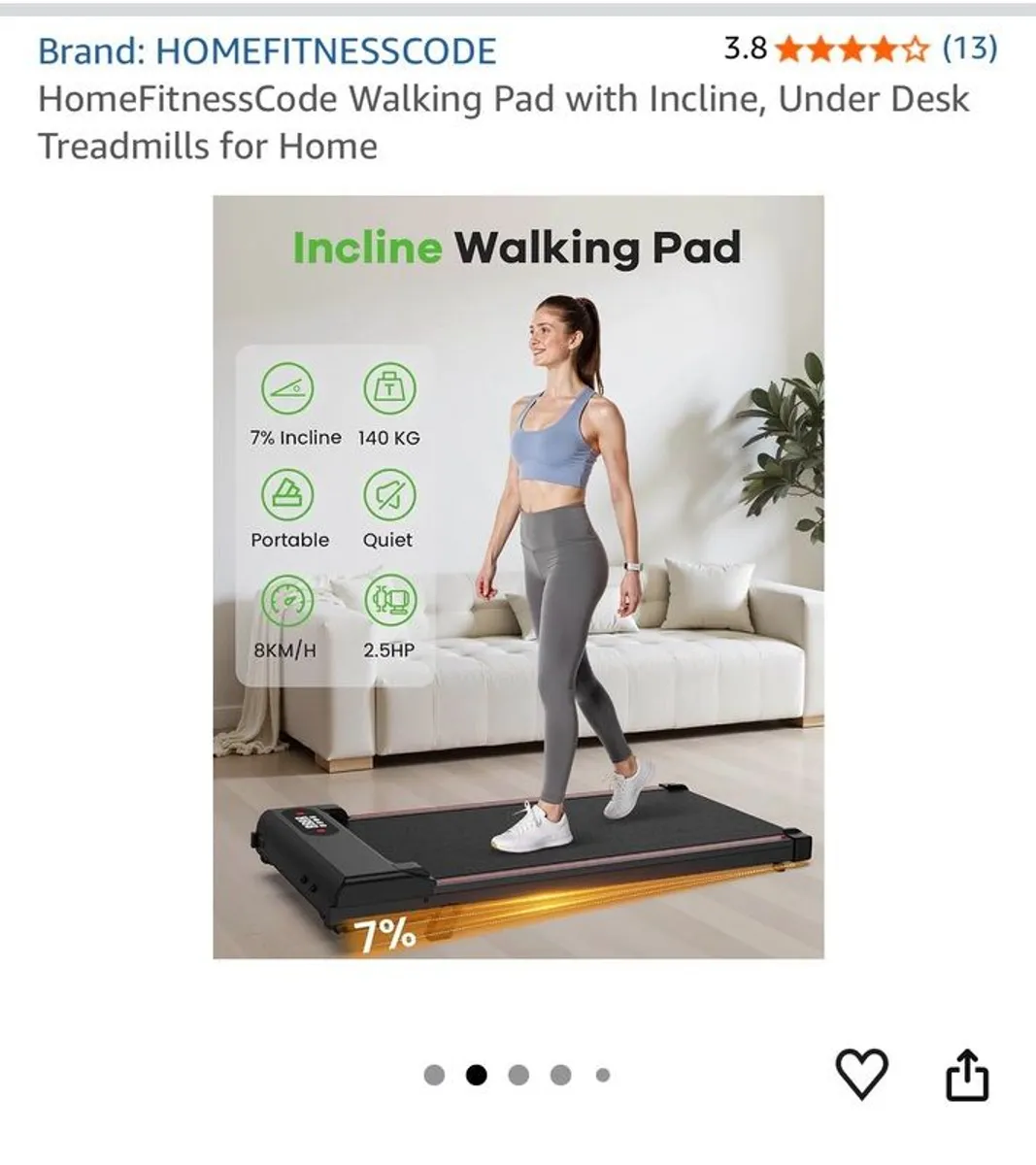Home walking pad with incline - Image 2