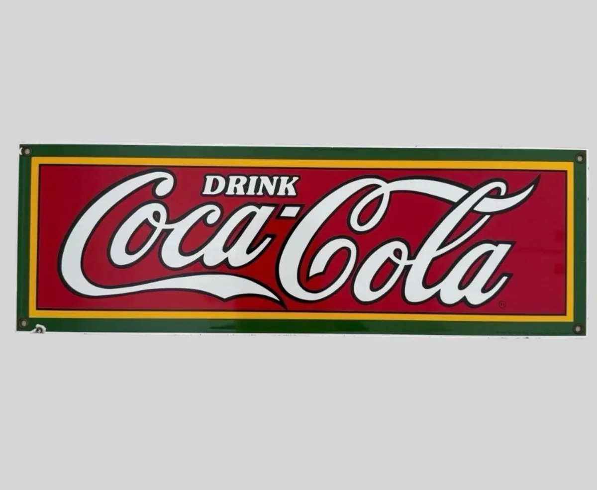 Vintage Enamel Coca Cola Sign - Image 1