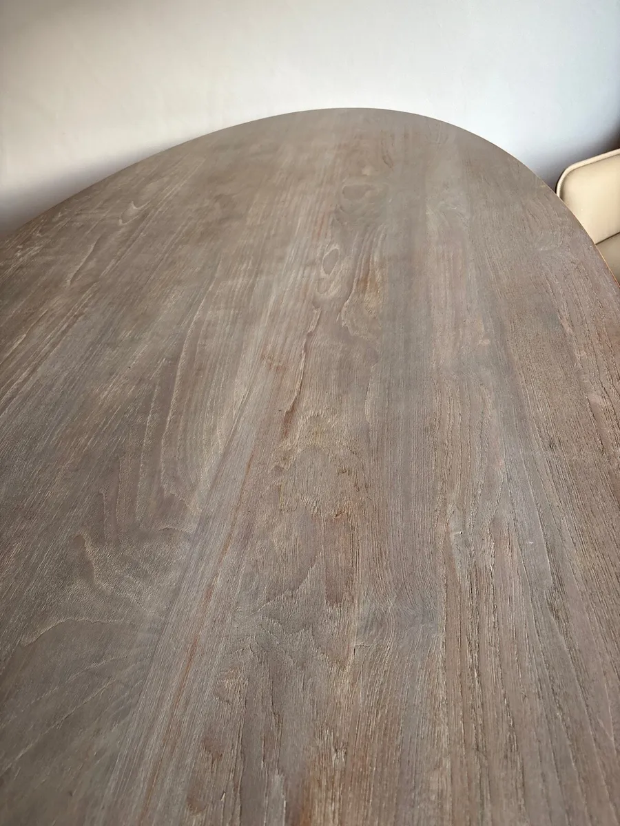 Dining table 2.2 metre oval grey wash - Image 2