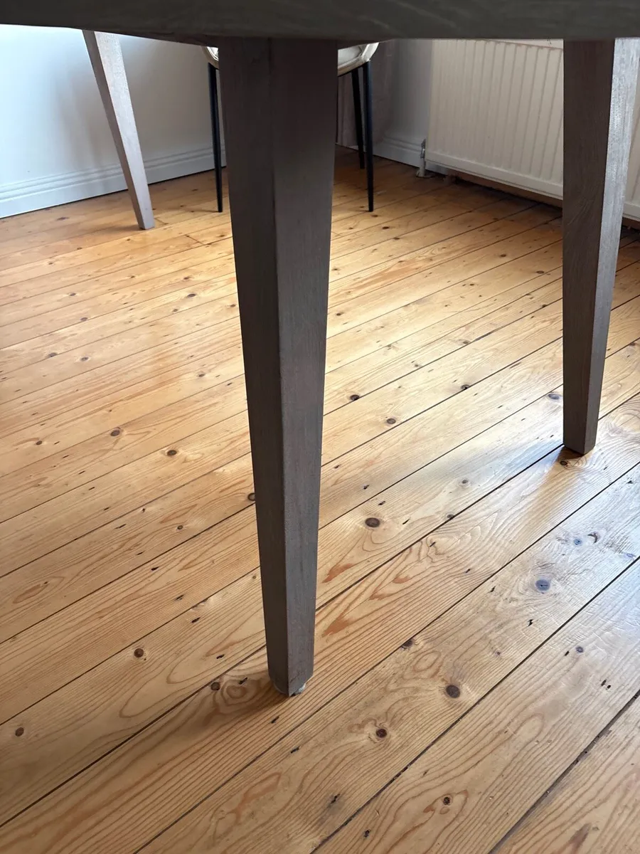 Dining table 2.2 metre oval grey wash - Image 4