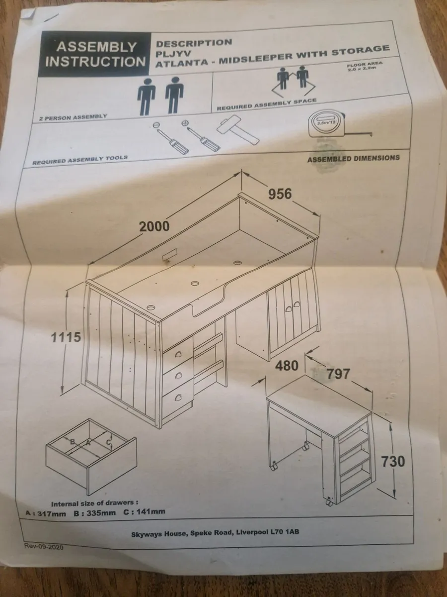 ATLANTA MIDSLEEPER BED WITH STORAGE - Image 3