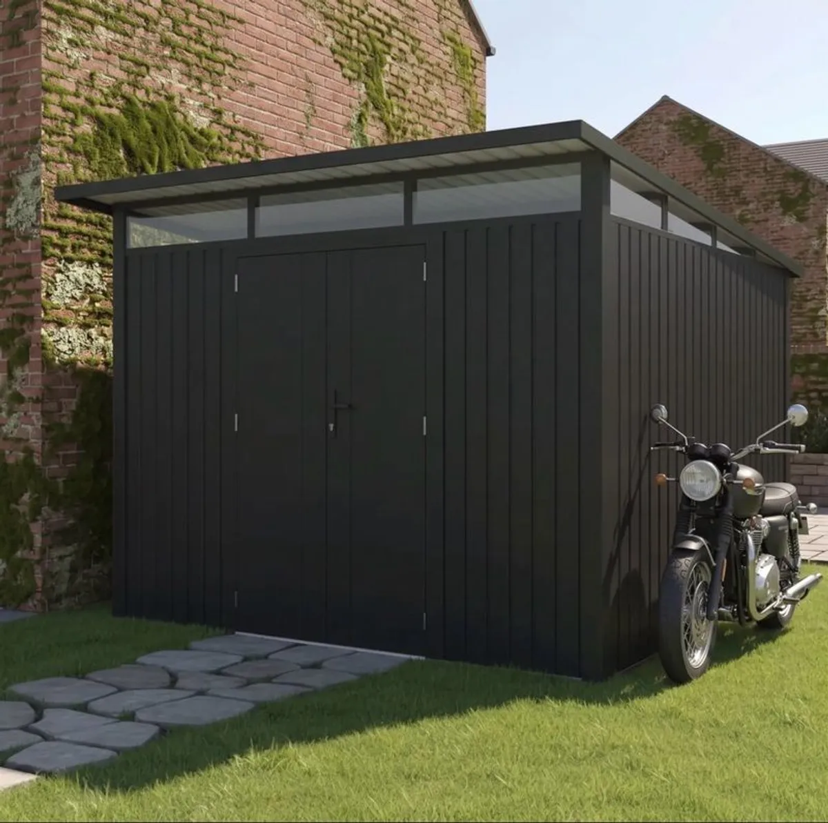 Metal Shed Heavy Duty With Slanted-(9.5ft x 10.3ft/2.9 x 3.1m ) - Image 1