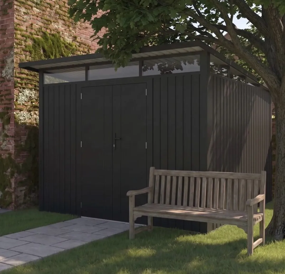 Metal Shed Heavy Duty With Slanted-(9.5ft x 10.3ft/2.9 x 3.1m ) - Image 3
