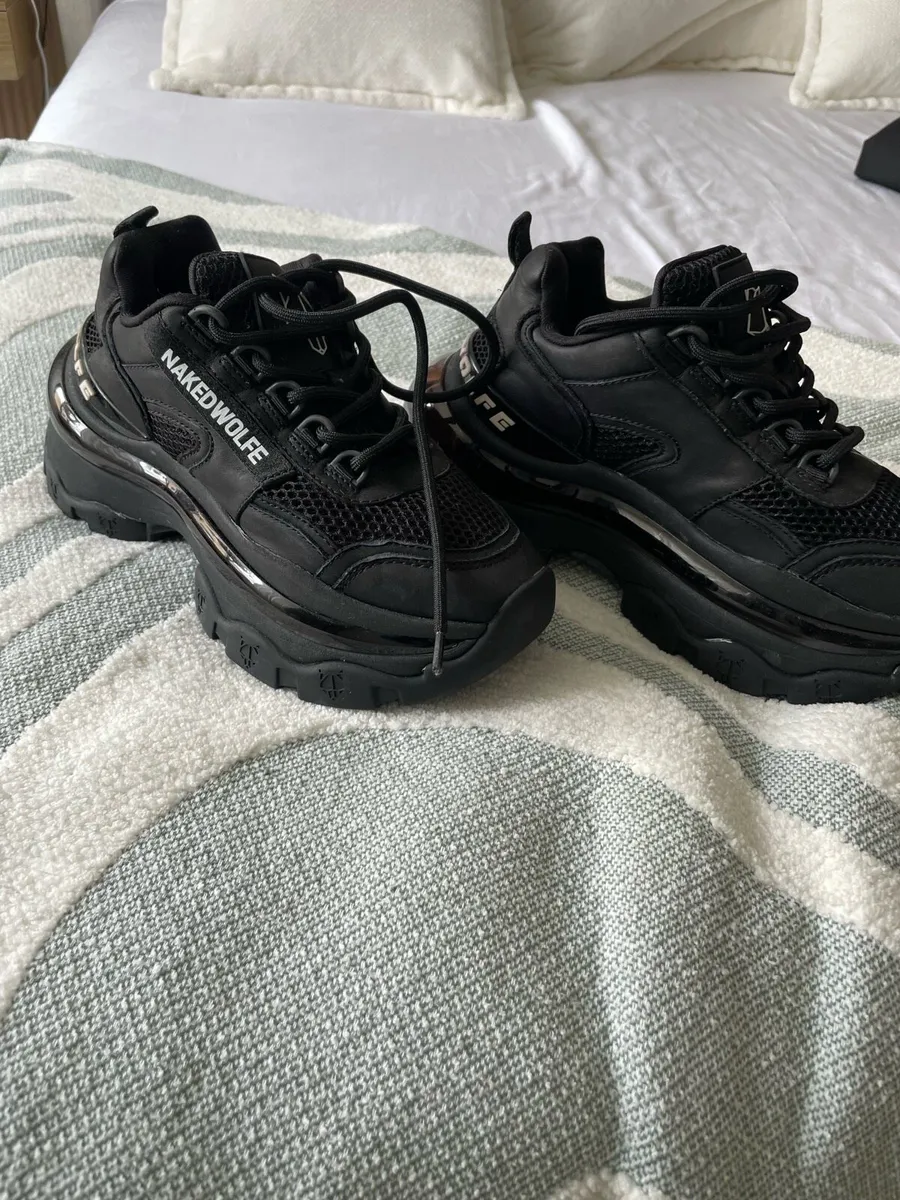 Naked Wolfe Black Platform Trainers - Image 1