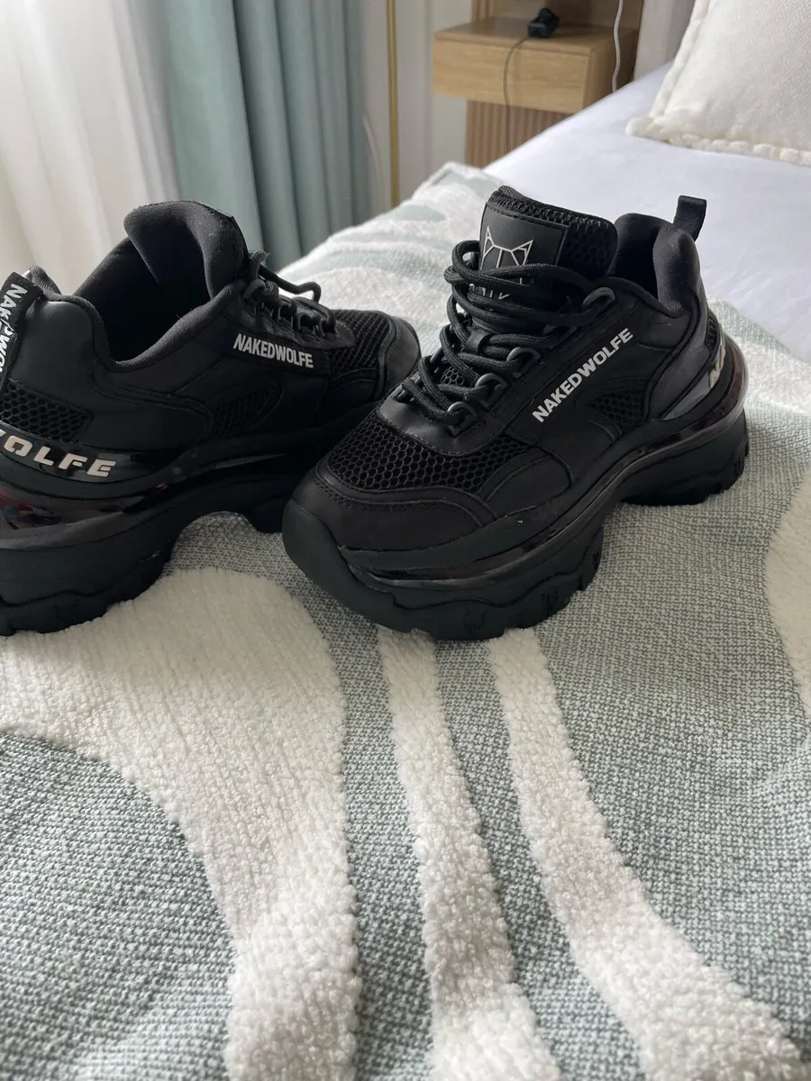 Naked Wolfe Black Platform Trainers - Image 2