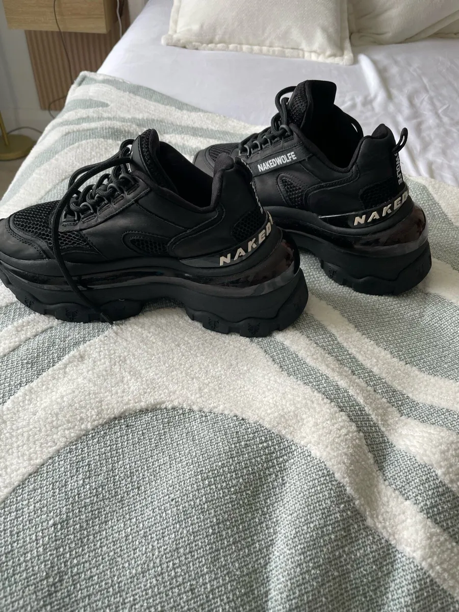 Naked Wolfe Black Platform Trainers - Image 3