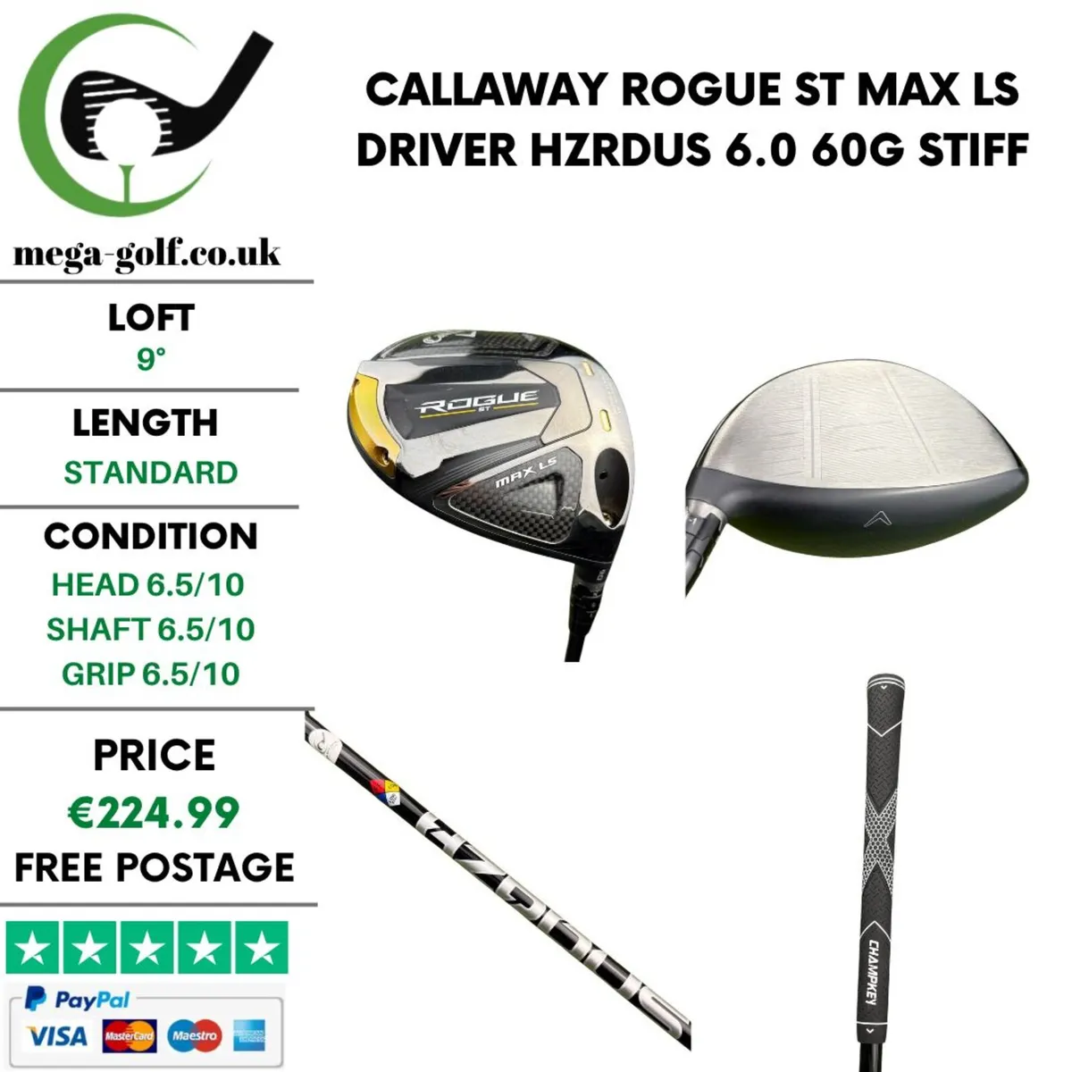 Callaway Rogue ST Max LS Driver / 9° / Stiff - Image 1