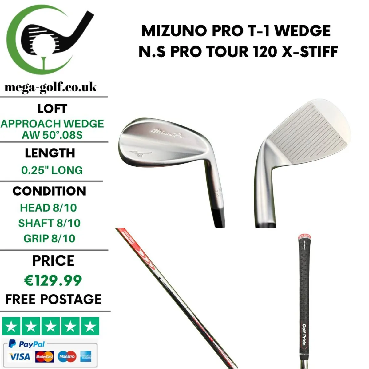 Mizuno Pro T-1 Wedge Aw 50°.08S / X-Stiff - Image 1